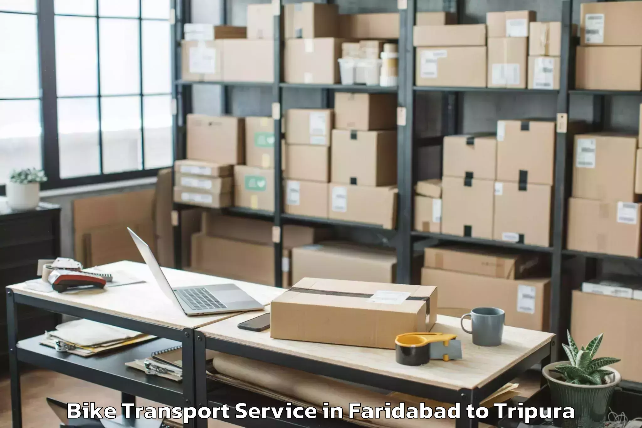 Book Your Faridabad to Manughat Bike Transport Today